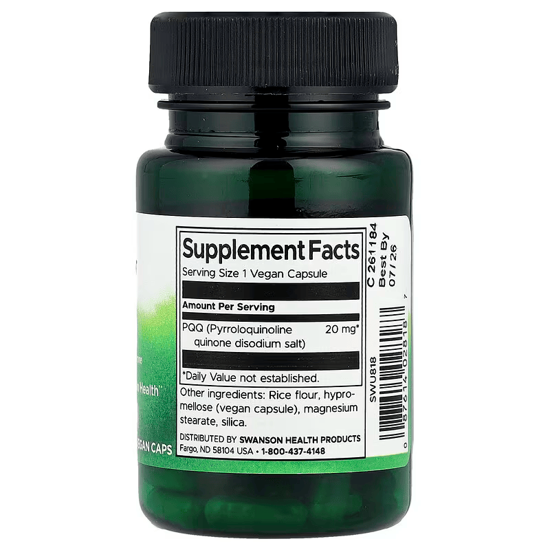 Swanson PQQ Pyrroloquinoline Quinone Brain & Cognitive 20 mg, 30 Vegan Caps - Galeri