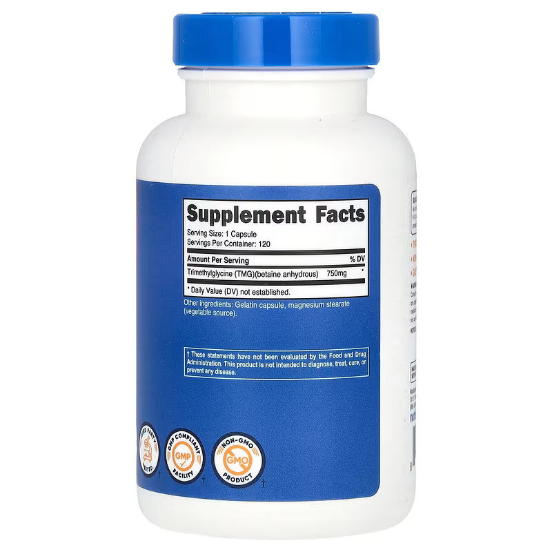 Nutricost TMG Trimethylglycine Betaine Anhydrous 750 mg 120 Capsules - Galeri
