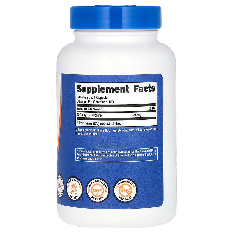 Nutricost N-Acetyl L-Tyrosine 350 mg 120 Capsules - Galeri