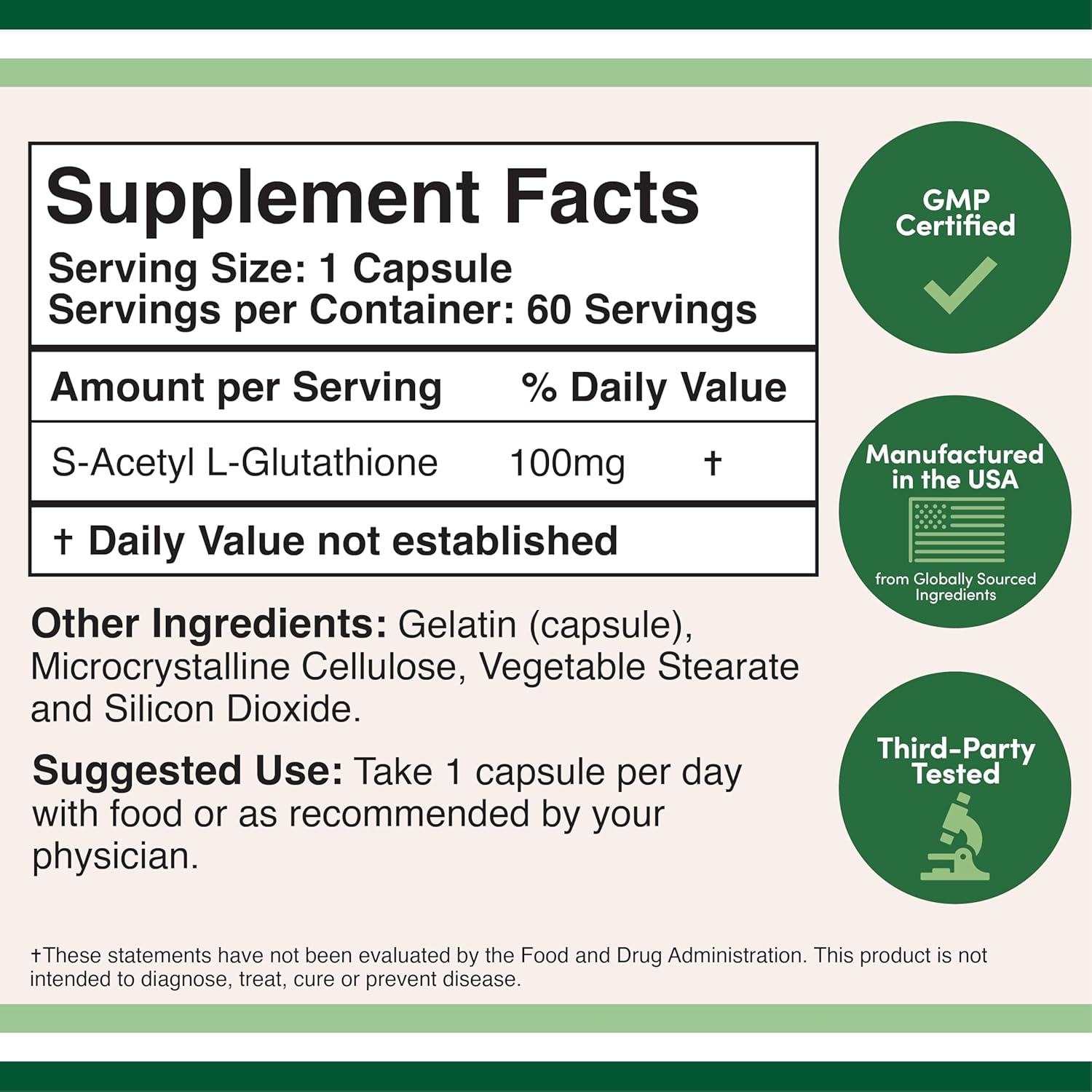Double Wood S-Acetyl Liposomal L-Glutathione Antioxidant 100mg 60 Caps - Galeri