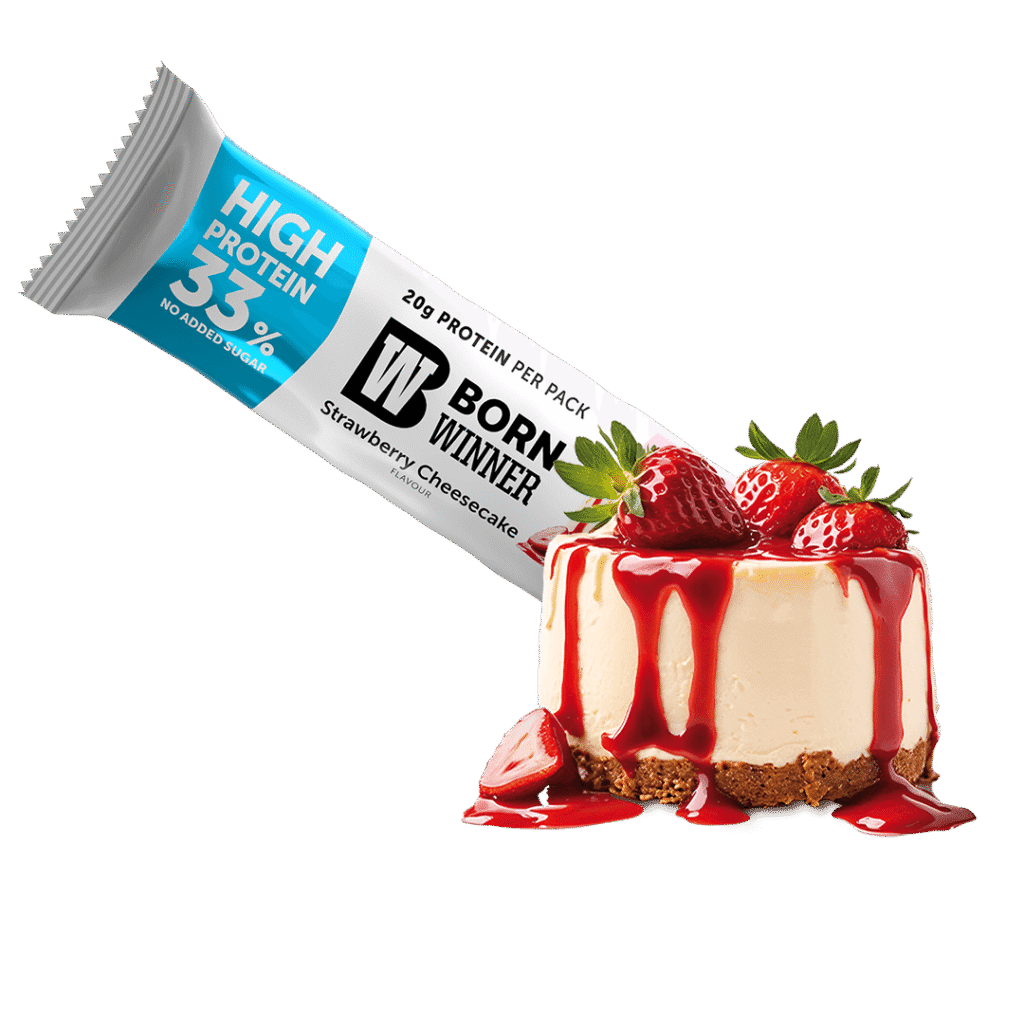 Born Winner Active Protein Bar – Strawberry Cheesecake 60g - Galeri