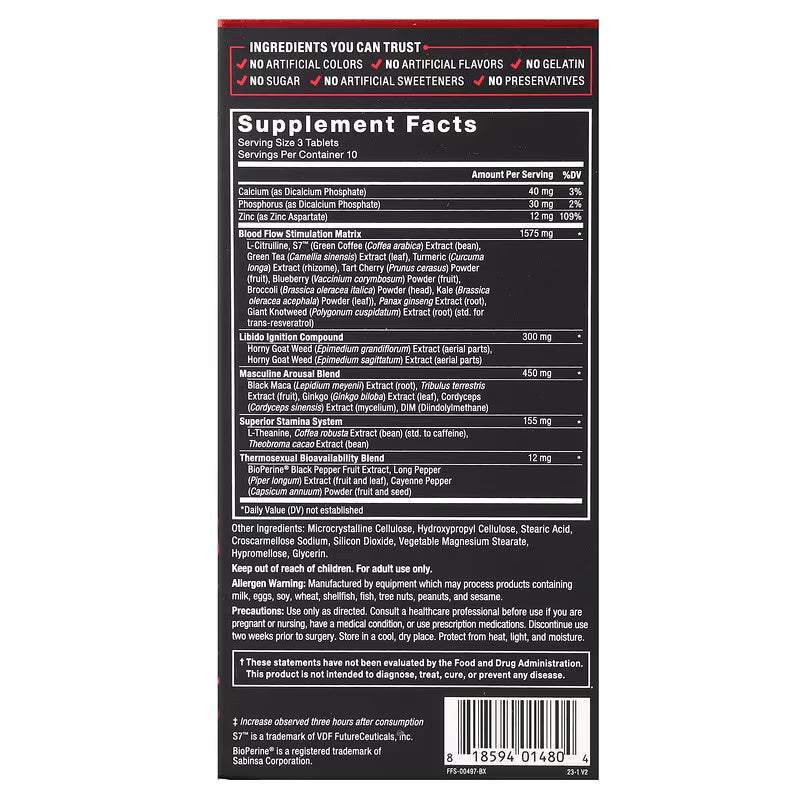 Force Factor SCORE XXL L-Citrulline Tribulus Horny Goat Black Maca Theanine 30 Tablet - Galeri