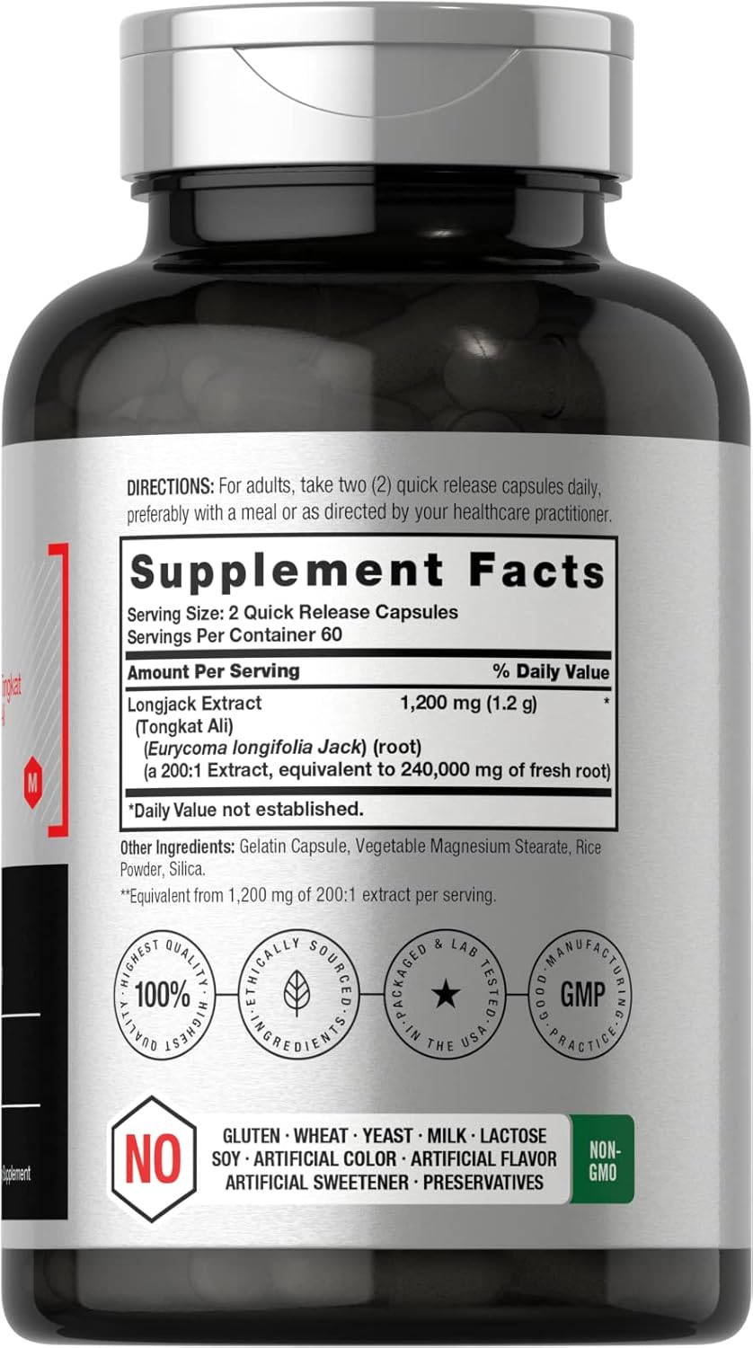 Horbaach Longjack Lj Tongkat Ali Extreme Male Performance 240,000 mg 120 Caps - Galeri