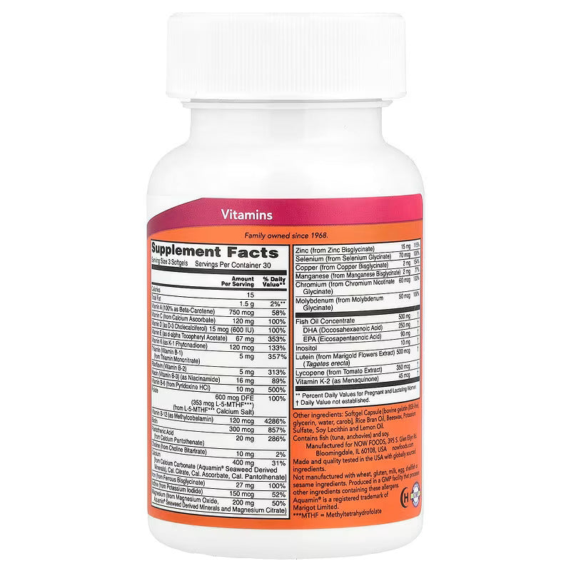 NOW Foods Prenatal Gels + DHA Molybdenum Fish oil 90 Softgels - Galeri