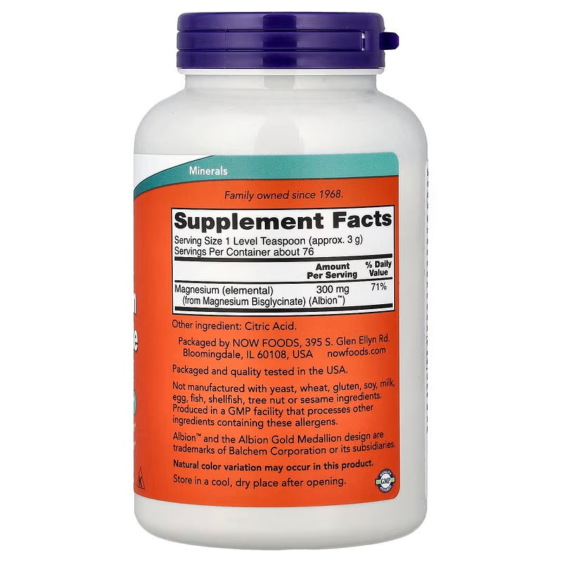 NOW Foods Magnesium Bisglycinate Sleep Powder 227 g - Galeri