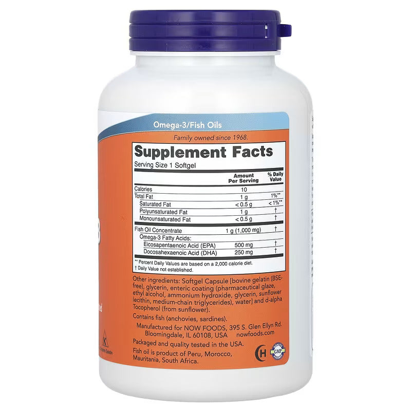 NOW Foods, Ultra Omega-3 Fish Oil, 180 Softgels - Galeri