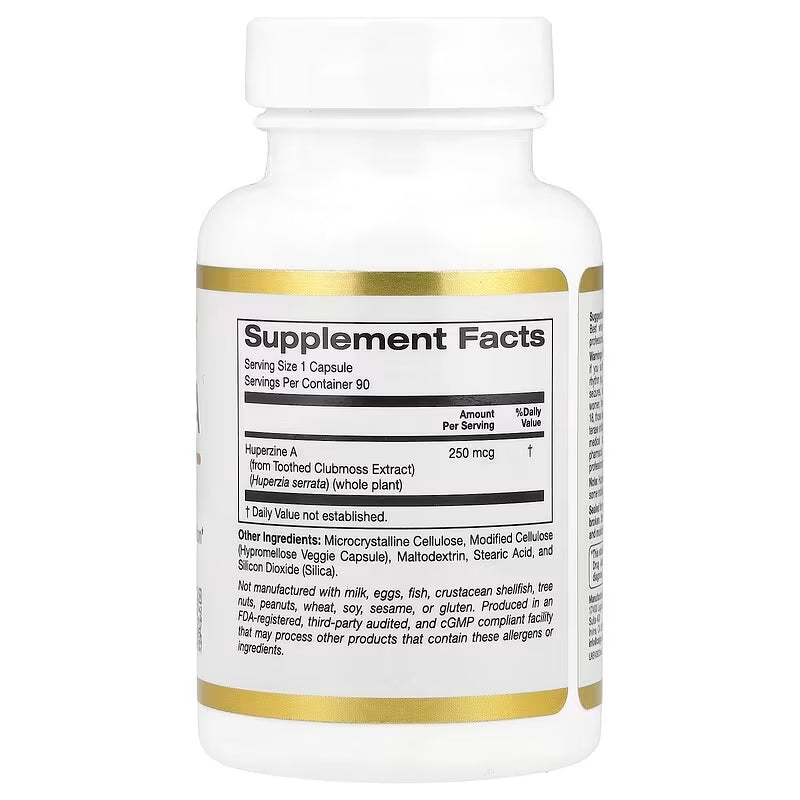 California Gold Nutrition Huperzine A Memory & Cognitive 250 mcg 90 Veggie Caps - Galeri
