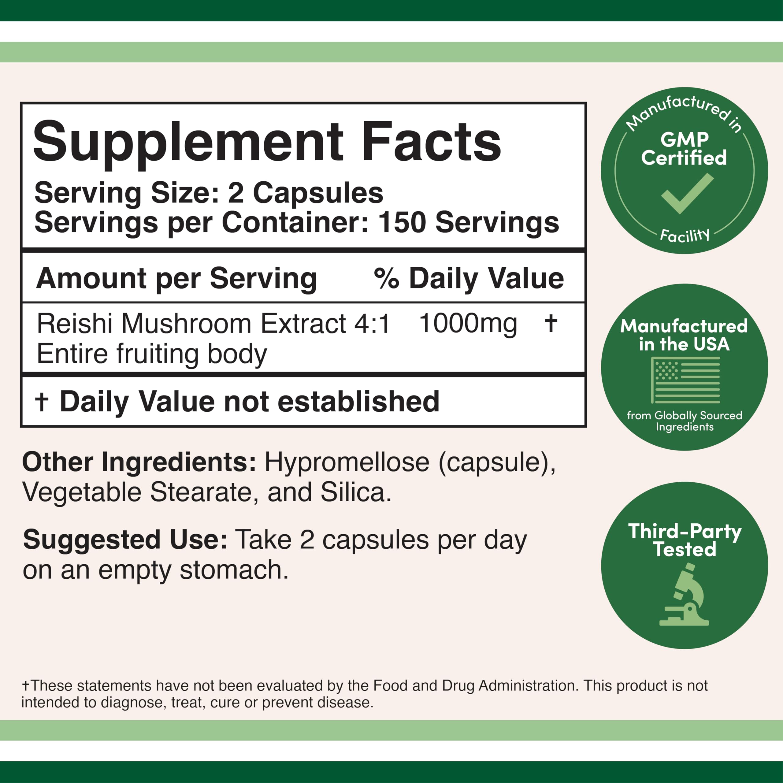 DOUBLE WOOD Reishi Mushroom Extract Mantar özü takviyesi 1000 Mg 300 Caps - Galeri