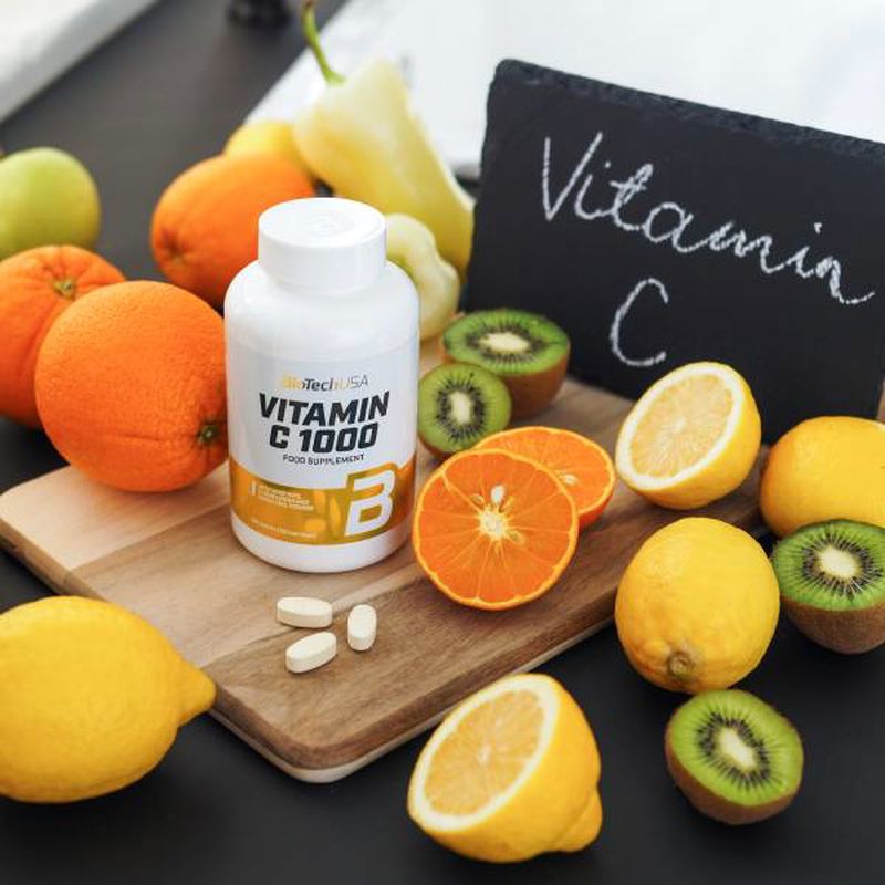 Biotech USA Vitamin C 1000 Rosehip and base flower powder Bioflavonoids 250 Tablet - Galeri