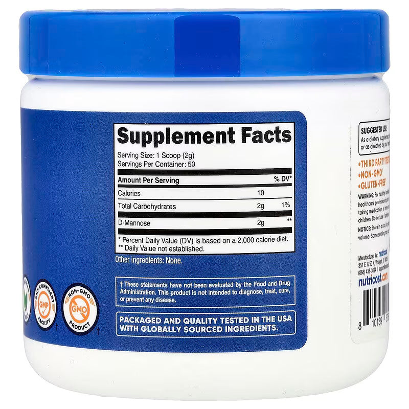 Nutricost D-Mannose Unflavored 100 g - Galeri