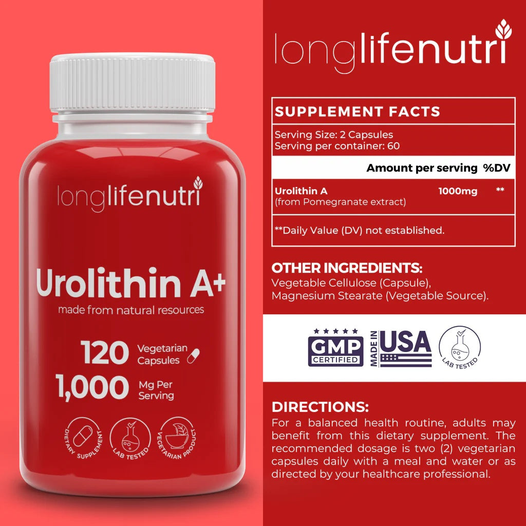 LongLifeNutri Urolithin A+ Pomegranate 1000mg 120 Caps - Galeri