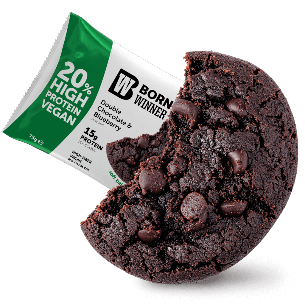 Born Winner Boost Protein Bar Cookies – Double Chocolate and Blueberry 75g - Galeri