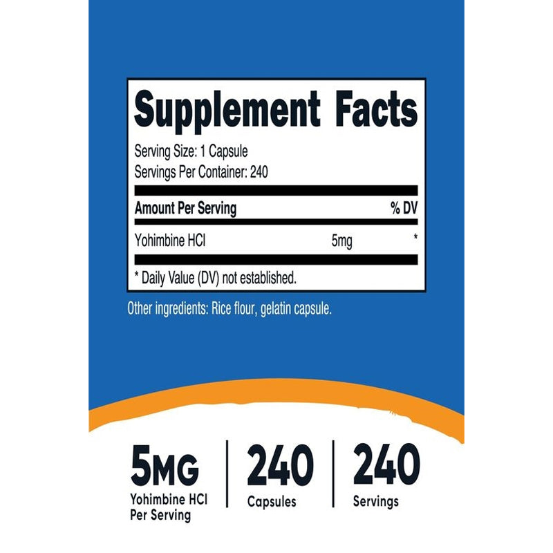 Nutricost Yohimbine 5 mg 240 Capsules - Galeri