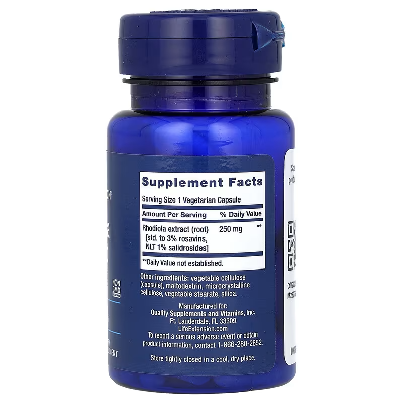 Life Extension Rhodiola Extract 250 mg 60 Vegetarian Caps - Galeri