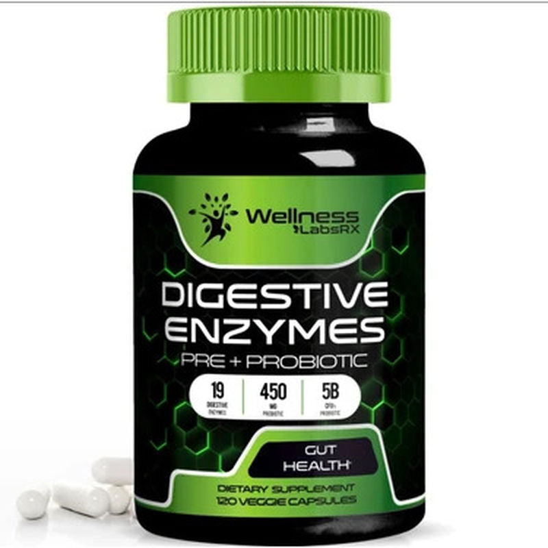 Wellness Labs Digestive Enzymes Pre+Probiotic 5B CFUs Pro – 120 capsules - Galeri