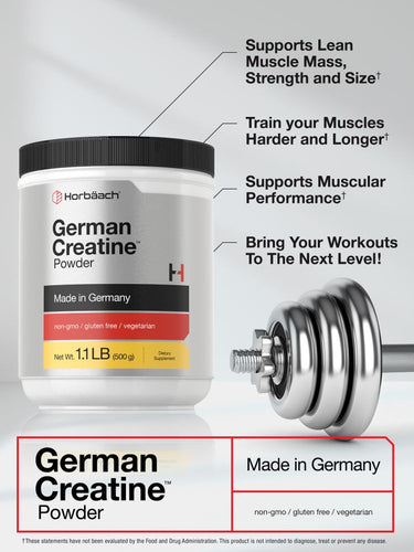 Horbaach German Creatine Monohydrate 500g - 100 Servis - Galeri
