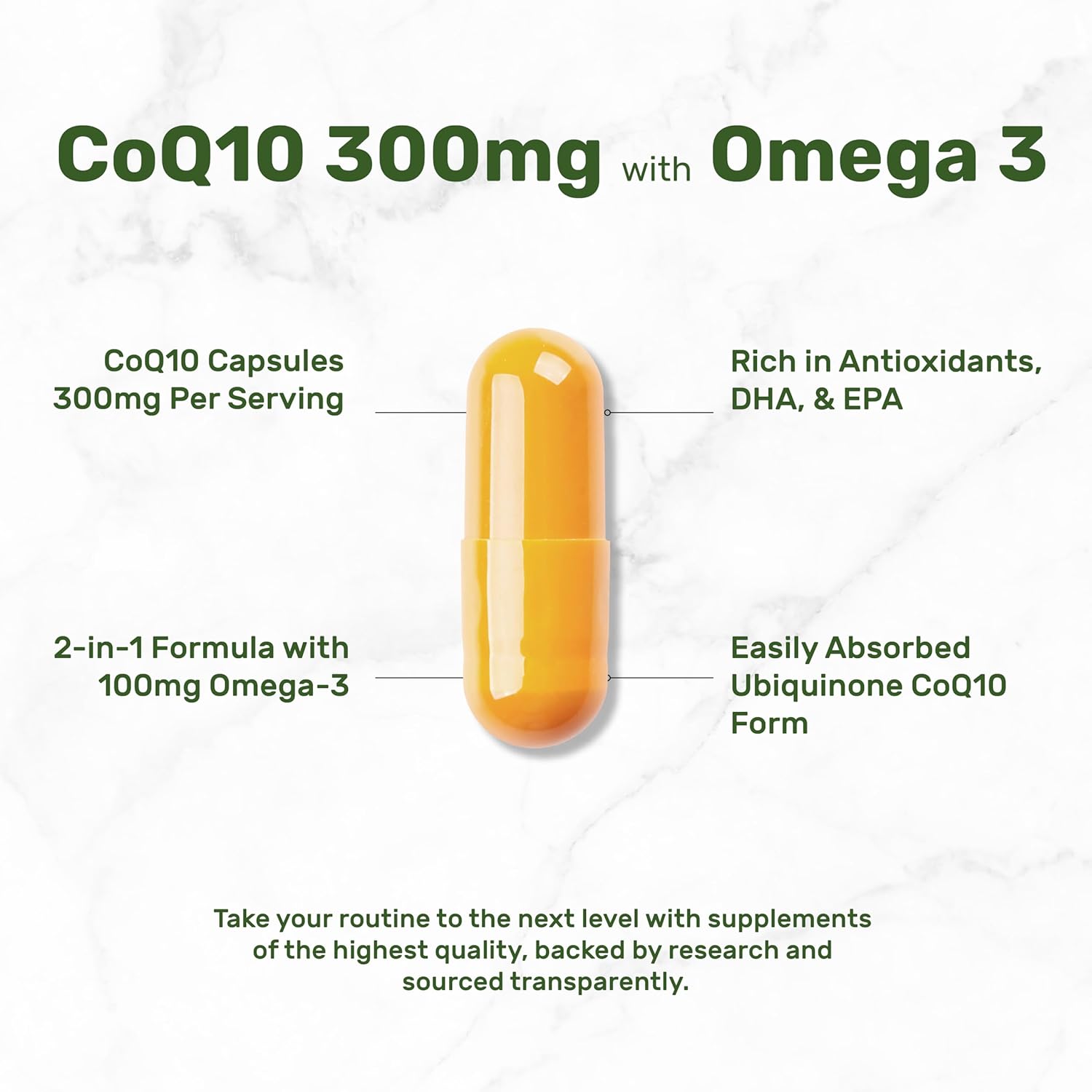 DEAL SUPPLEMENT CoQ10 Bioavailable Coenzyme Ubiquinon Omega 3 Heart Energy Brain Health Antioxidant Support 240 Caps - Galeri