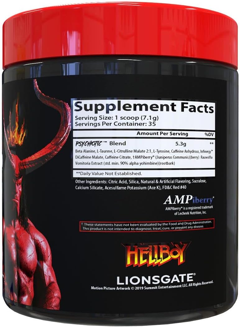 Insane Labz Hellboy Psychotic PreWorkout Nitric Oxide Boosts Focus Energy 35 Servis - Galeri