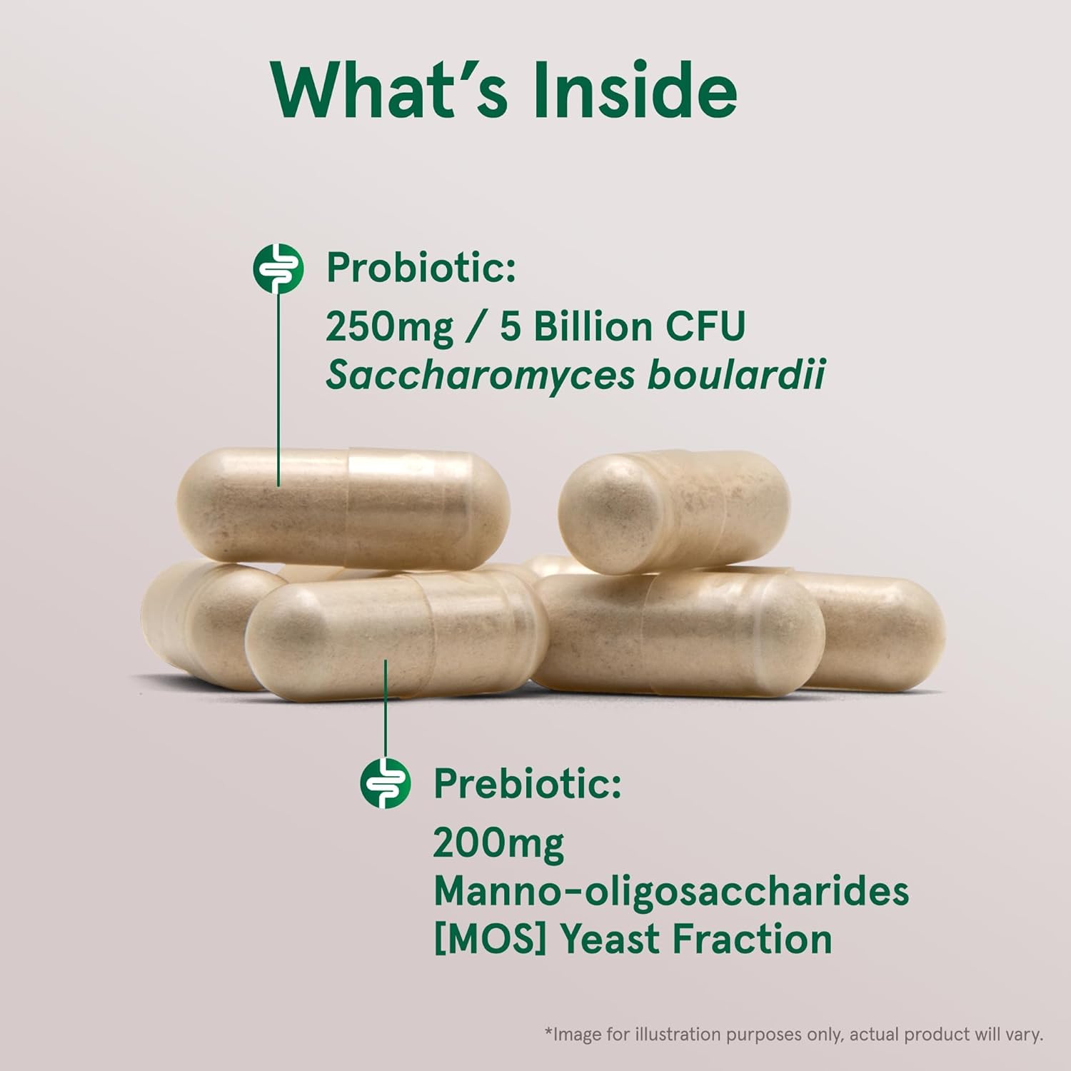 Jarrow Formulas, Vegan Saccharomyces Boulardii Probiyotik + Prebiyotik MOS, 5 Billion CFU, 90 Veggie Caps - Galeri
