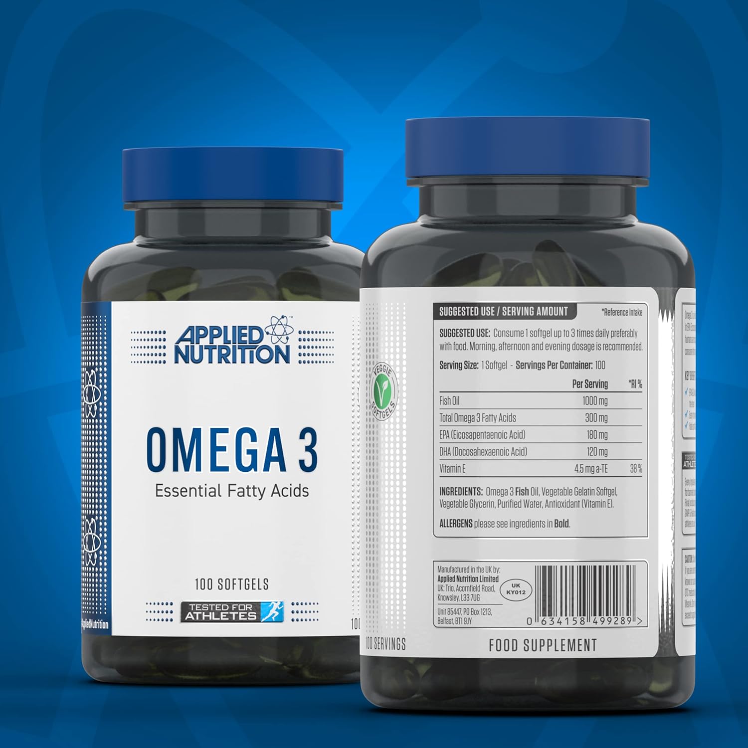Applied Nutrition Omega 3(Balık yağı) DHA+EPA 100 Softgels - Galeri