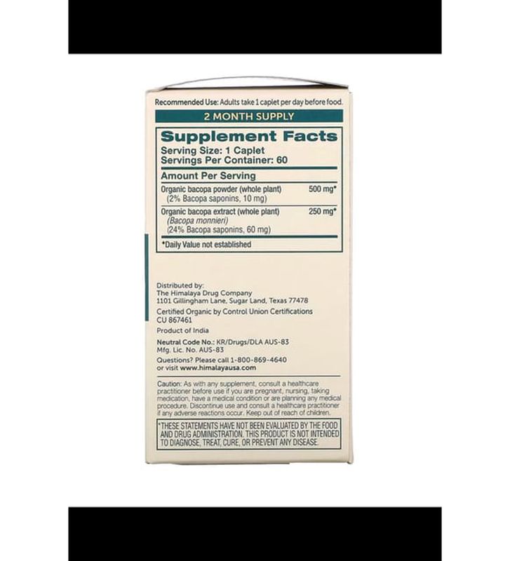 Himalaya Organik Bacopa 60 Tablet - Galeri