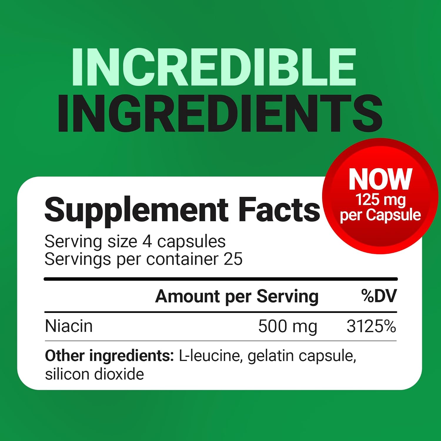 Dr. Berg Highly-Potent Niacin Flush Tolerance 500 mg Vitamin B3 for Heart Brain & Energy Support – 100 Caps - Galeri
