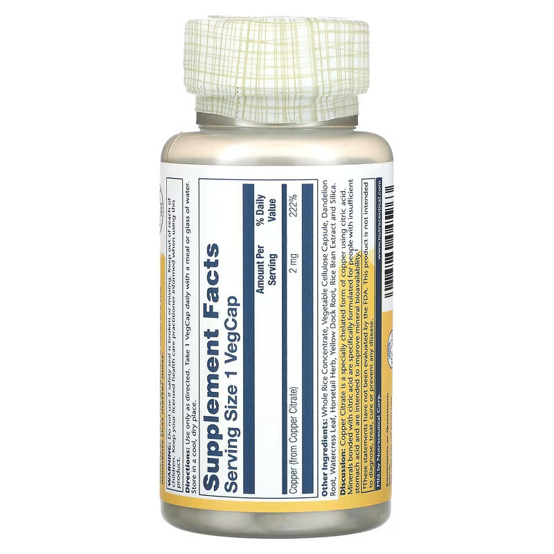 Solaray Biocitrate Copper Bakır Citrate Mineral 2 mg 60 Caps - Galeri