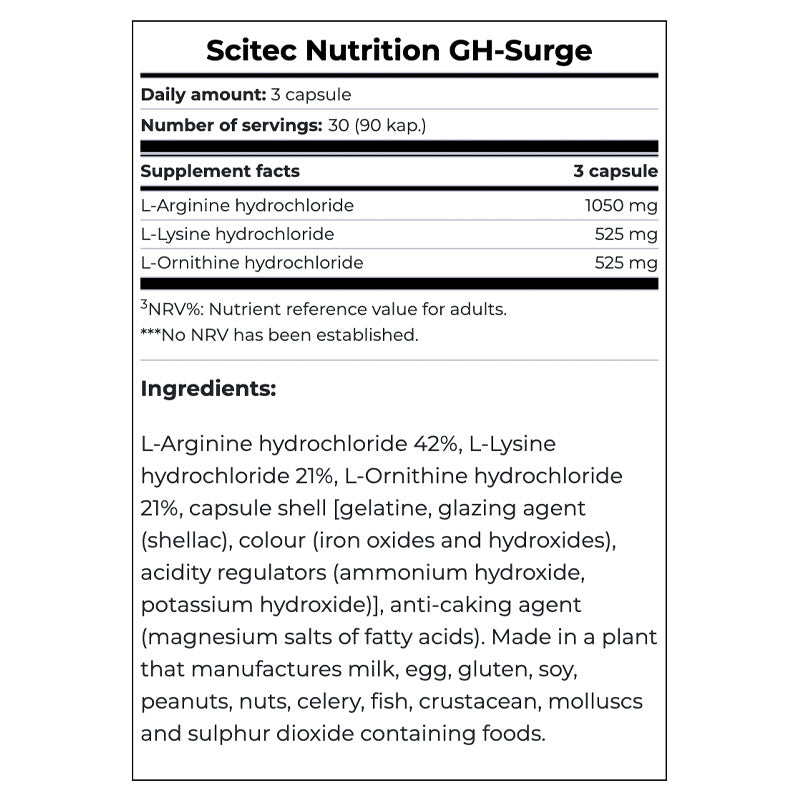 SCİTEC GH SURGE Arginine Ornithine Lysine Aol 90 CAPS - Galeri
