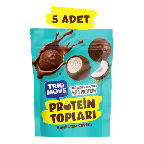 Trio Move Sütlü Çikolata Kaplamalı Fındıklı Protein Topları %33 x 5 Adet - Galeri
