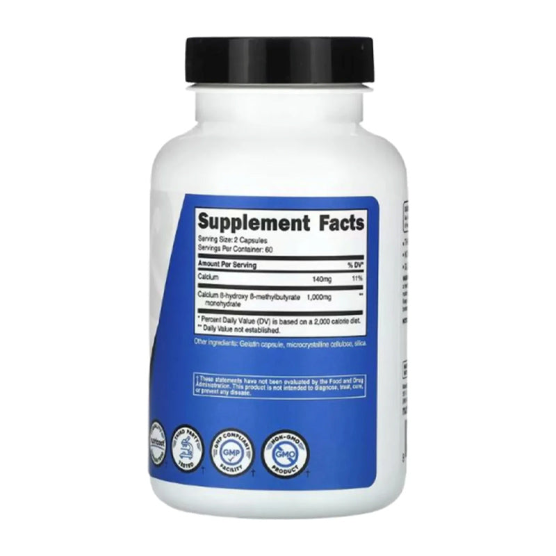 Nutricost HMB Beta-Hydroxy Beta-Methylbutyrate 1000mg 120 Capsules - Galeri