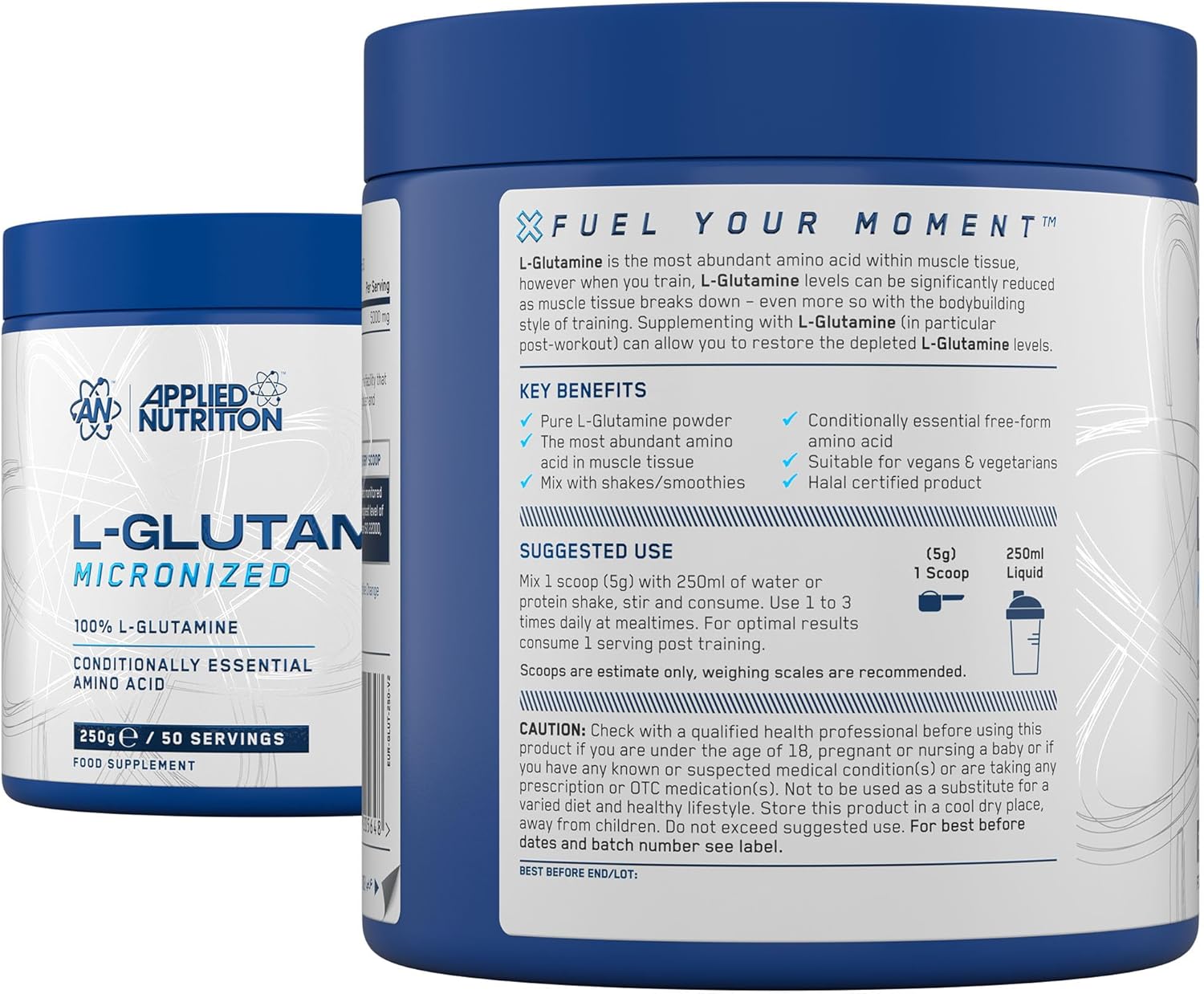 Applied Nutrition Mikconized L Glutamine Muscle Strength Recovery Boosts Immune System 250 gram - Galeri