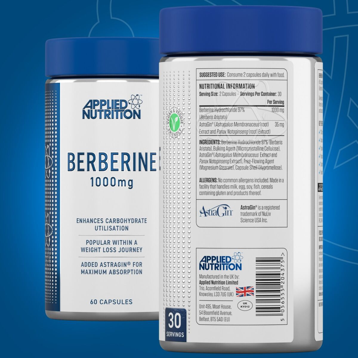 Applied Nutrition Berberine capsules 1000mg x 60 Caps - Galeri