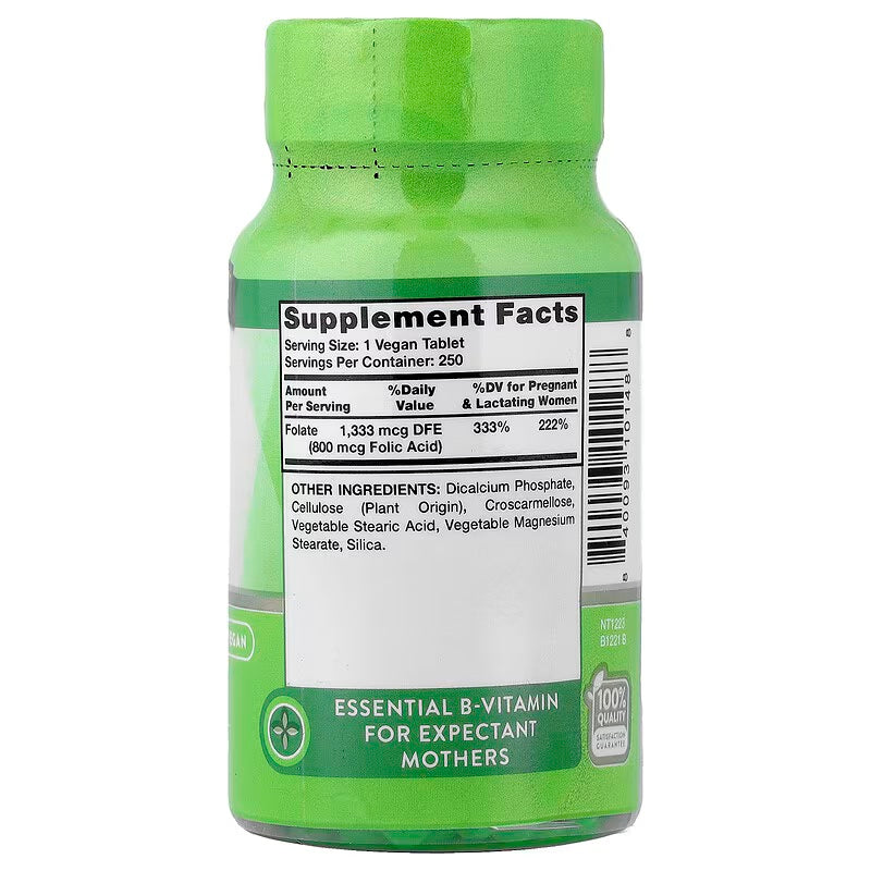 Nature's Truth Vitamin B9 Folate - Folic Acid 800 mcg 250 Tablet - Galeri