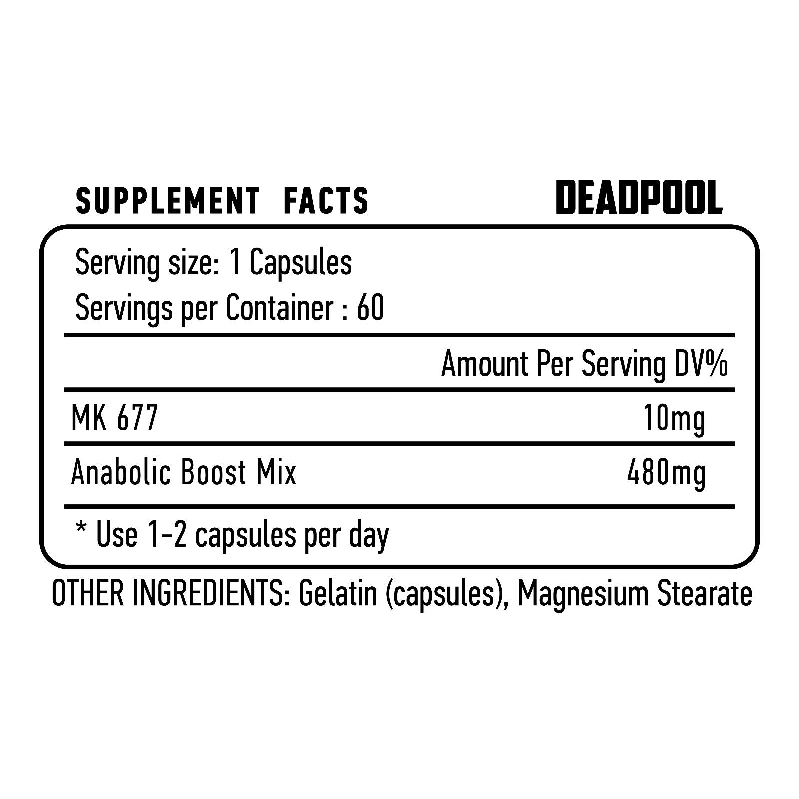Redbox Labs DEADPOOL V2 Mk677 İbutamoren + Anabolic booster mix 60 Caps - Galeri