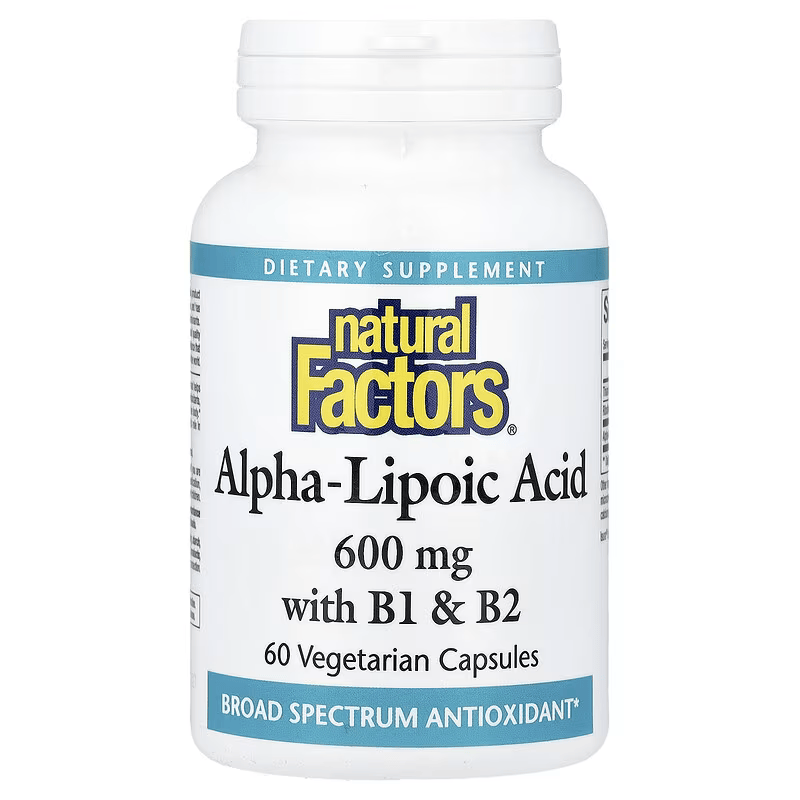 Natural Factors Alpha-Lipoic Acid with Thiamin B1 & B2 Antioxidants 60 Vegetarian Caps