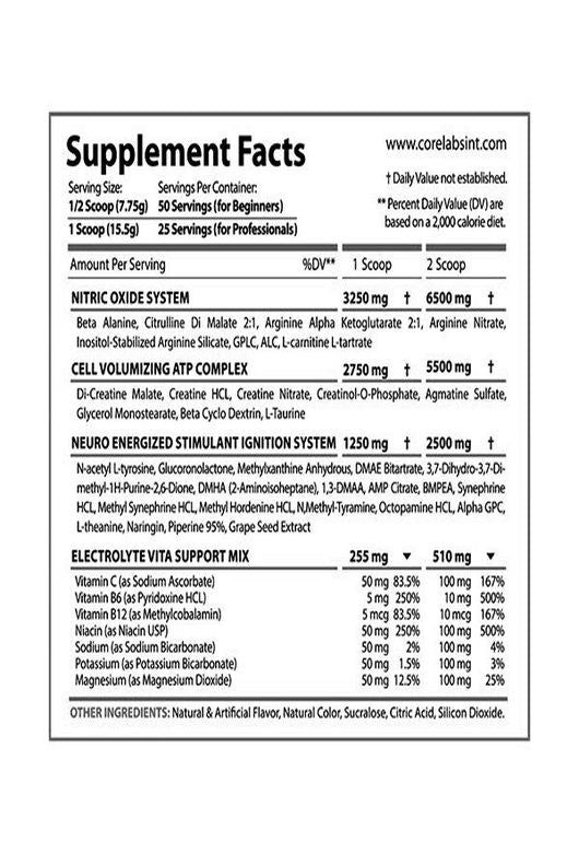 CORE LABS HYPER POWER PREWORKOUT DMHA DMAA AGMANTİNE SULFAT 388 G - Galeri