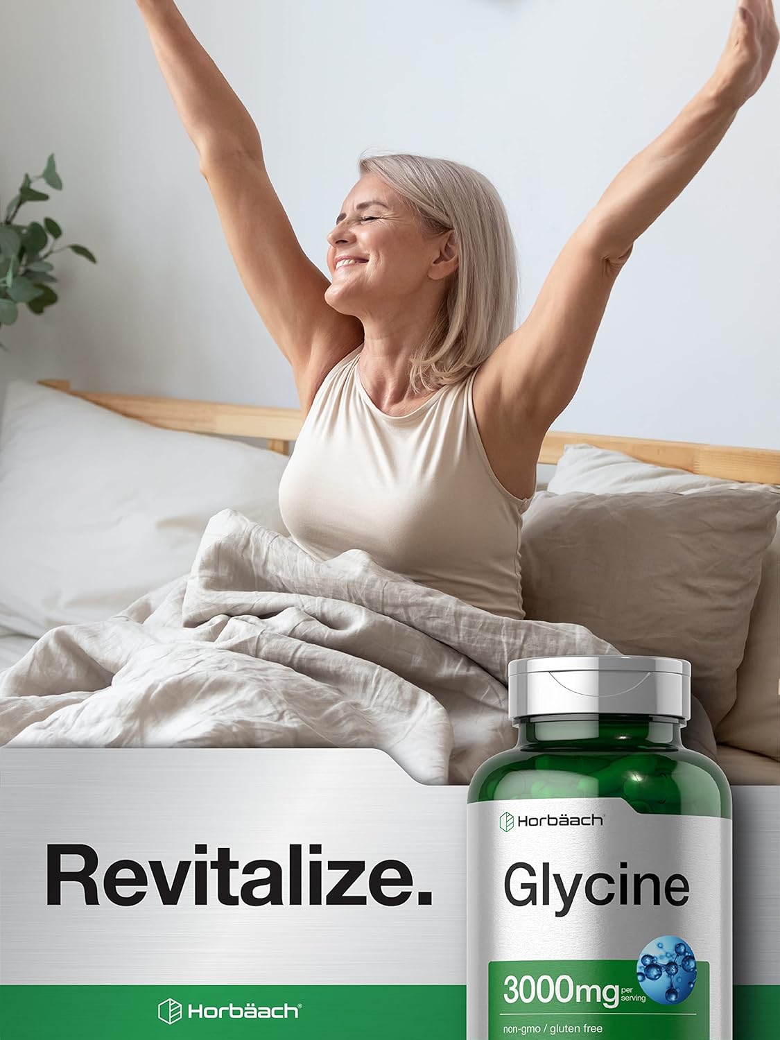 Horbäach Glycine Gilisin Stress Sleep Support 3000mg 100 Caps - Galeri