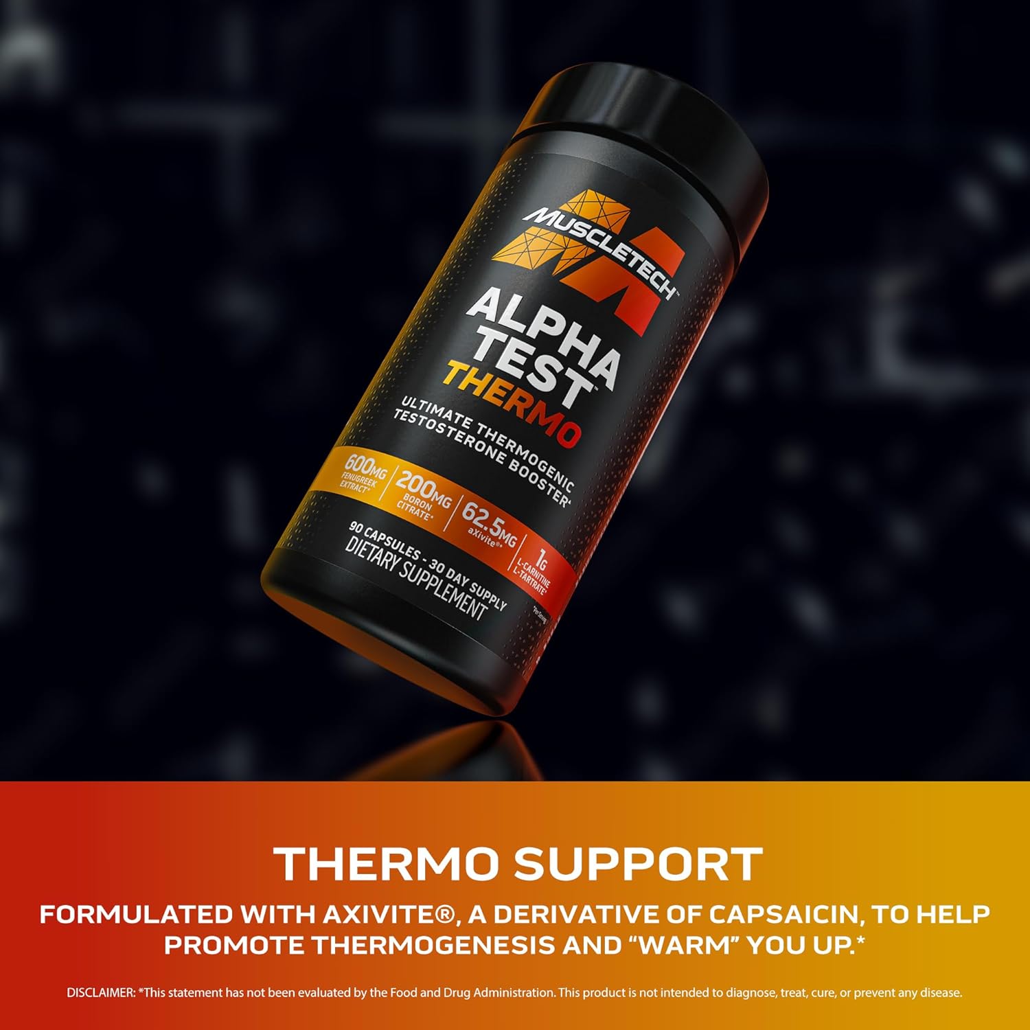 MuscleTech Thermogenic Testosterone Booster for Men AlphaTest Thermo Tribulus Terrestris 90 Caps - Galeri