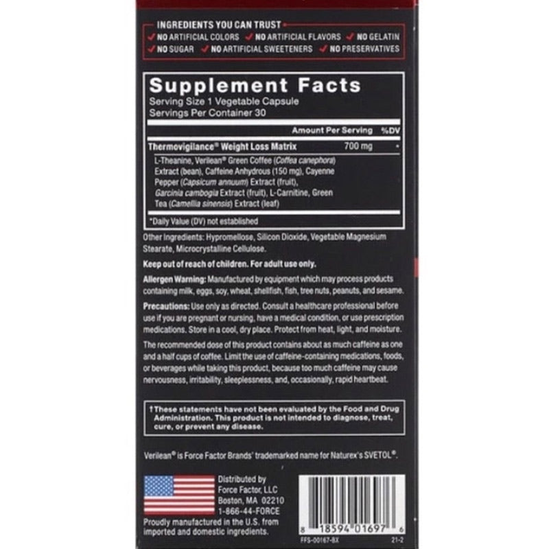 Force Factor LeanFire Fast Acting Weight Loss Formula 30 Vegetable - Galeri