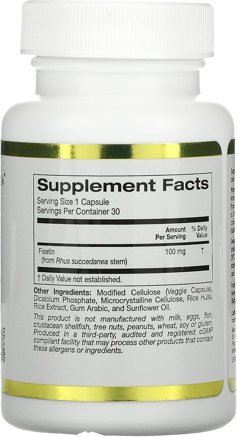 California Gold Nutrition Fisetin with Novusetin Brain Cognitive 100 mg 30 Veggie Caps - Galeri