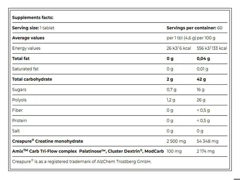 Amix Performance Creatine 2500 mg Chewable Energy Tabs - Galeri