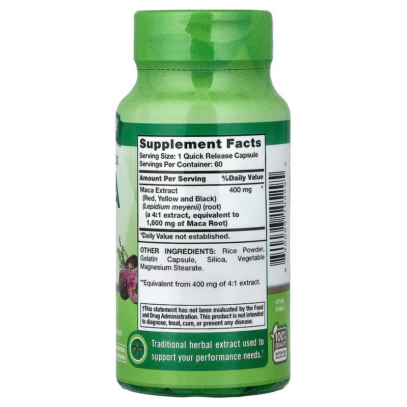 Nature's Truth Red, Yellow Black Maca 1,600 mg 60 Quick Release Capsules - Galeri