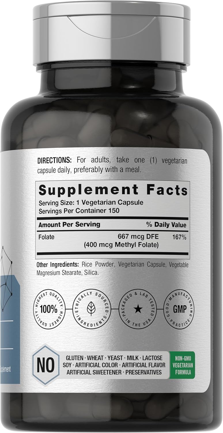 Horbäach Methyl Folate 400 mcg 150 Vegan Caps - Galeri