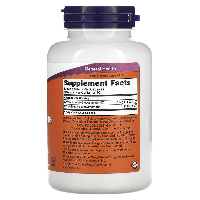 NOW Foods Vegetarian Glucosamine & MSM 120 Veg Caps - Galeri