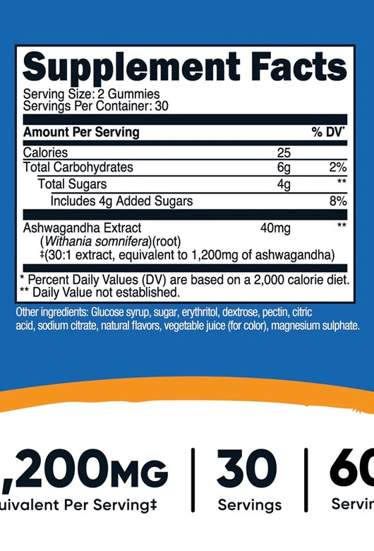 Nutricost Ashwagandha 1200 MG 60 Gummies - Galeri