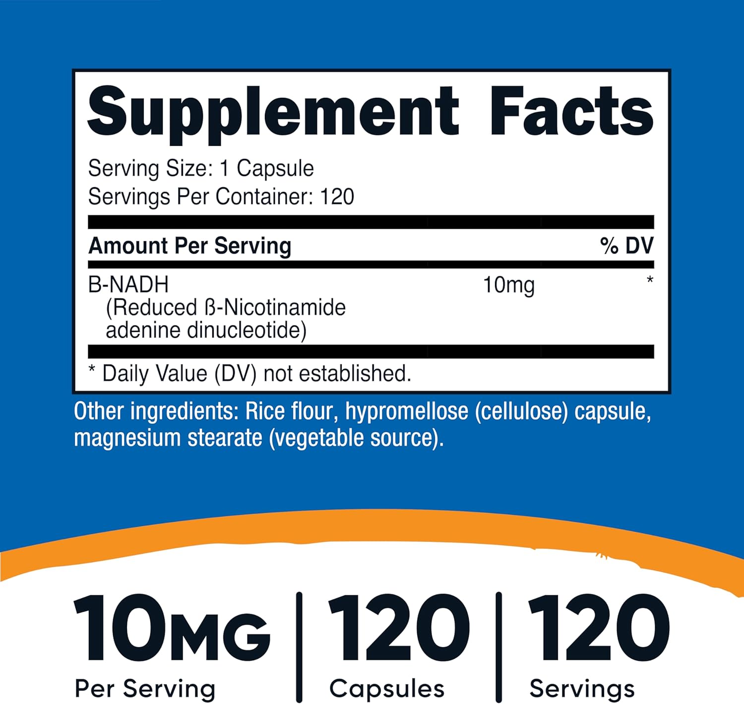 Nutricost NADH 10mg 120 Caps Nicotinamide Adenine Dinucleotide - Galeri