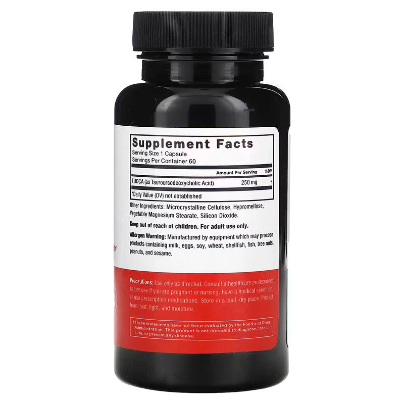 Force Factor Tudca (Tauroursodeoxycholic Acid) 250 mg 60 Vegetable Capsules - Galeri