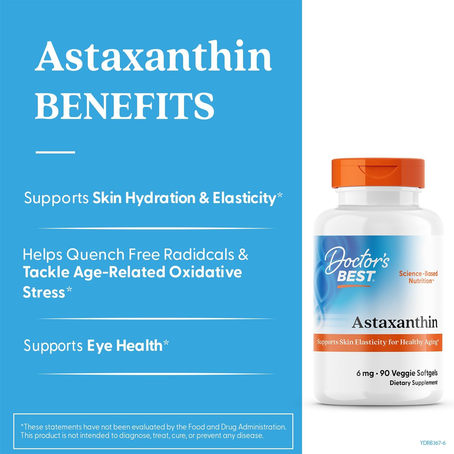 Doctors BEST Astaxanthin with AstaReal Supports Skin Elasticity for Healthy Aging 90 Softgels - Galeri