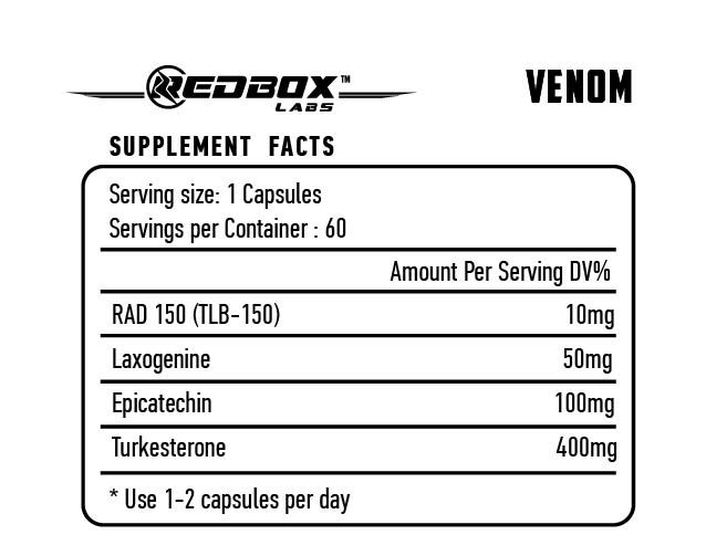 Redbox Labs Venom RAD-150 TLB-150 Laxogenin Turkesteron 60 Caps - Galeri