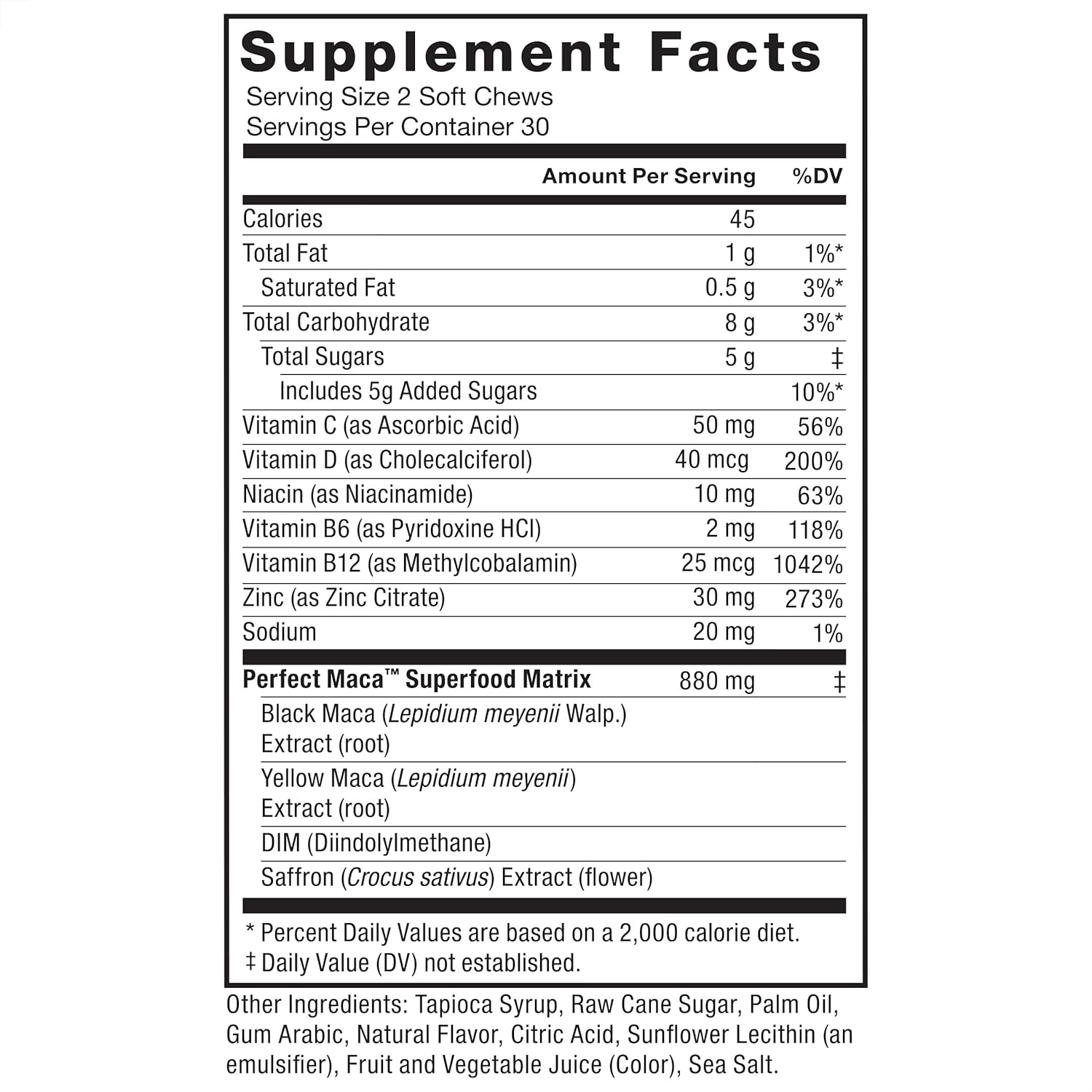 Force Factor Perfect Maca DIM+Saffron+Black Maca Antioxidants 60 Soft Chews - Galeri